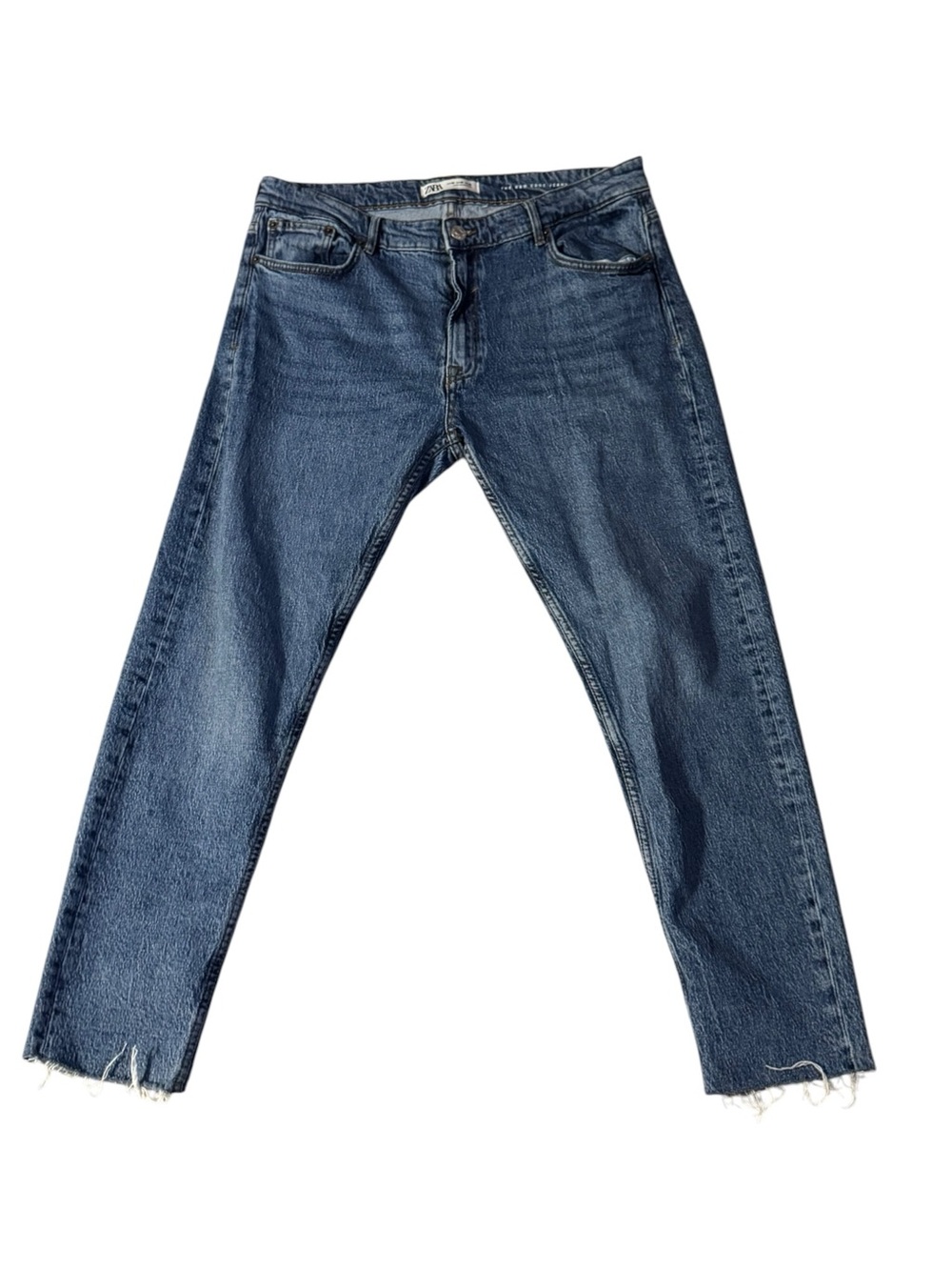 Zara The Raw Edge Jeans Classic Blue Denim Wash Men’s Size 36